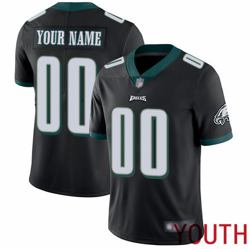 Youth Philadelphia Eagles Customized Black Alternate Vapor Untouchable Custom Limited Football Jersey->customized nfl jersey->Custom Jersey